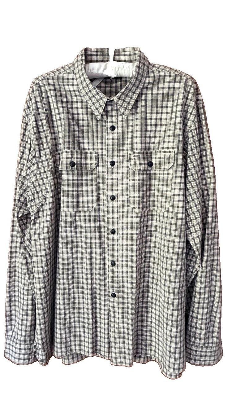 RRL Ralph Lauren Men’s Brown/Cream Vented 100% Cotton Check Casual Shirt XXL